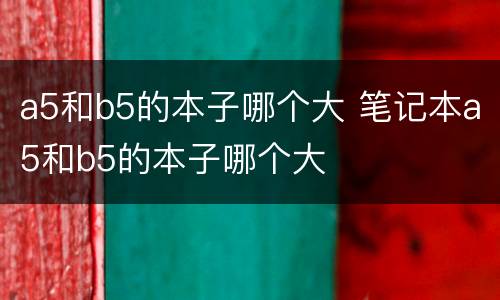 a5和b5的本子哪个大 笔记本a5和b5的本子哪个大