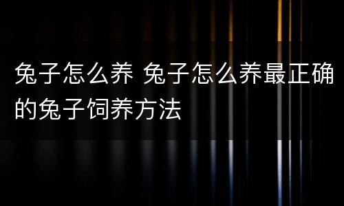 兔子怎么养 兔子怎么养最正确的兔子饲养方法