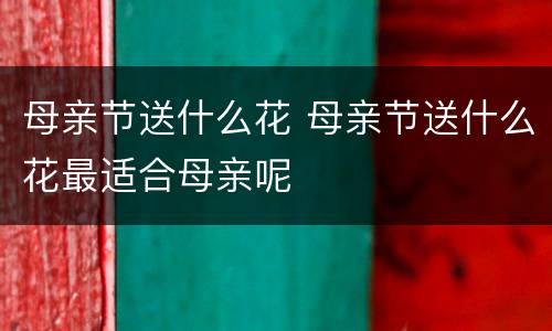 母亲节送什么花 母亲节送什么花最适合母亲呢