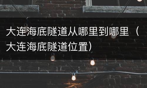 大连海底隧道从哪里到哪里（大连海底隧道位置）