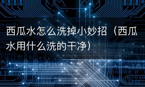 西瓜水怎么洗掉小妙招（西瓜水用什么洗的干净）