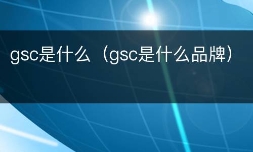 gsc是什么（gsc是什么品牌）