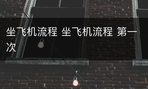 坐飞机流程 坐飞机流程 第一次