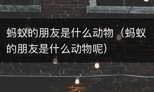 蚂蚁的朋友是什么动物（蚂蚁的朋友是什么动物呢）