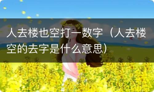 人去楼也空打一数字（人去楼空的去字是什么意思）
