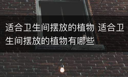 适合卫生间摆放的植物 适合卫生间摆放的植物有哪些