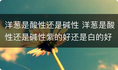 洋葱是酸性还是碱性 洋葱是酸性还是碱性紫的好还是白的好