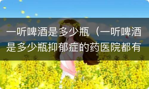 一听啤酒是多少瓶（一听啤酒是多少瓶抑郁症的药医院都有?）