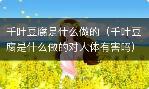 千叶豆腐是什么做的（千叶豆腐是什么做的对人体有害吗）