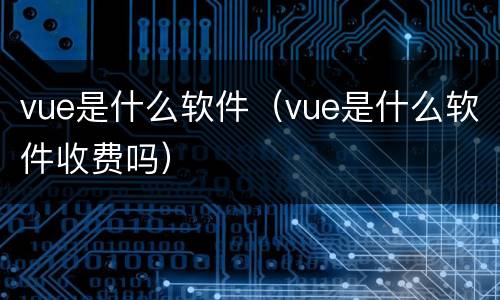 vue是什么软件（vue是什么软件收费吗）