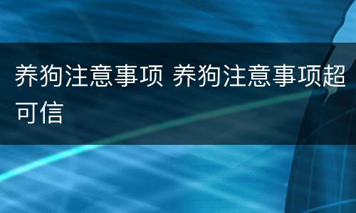 养狗注意事项 养狗注意事项超可信