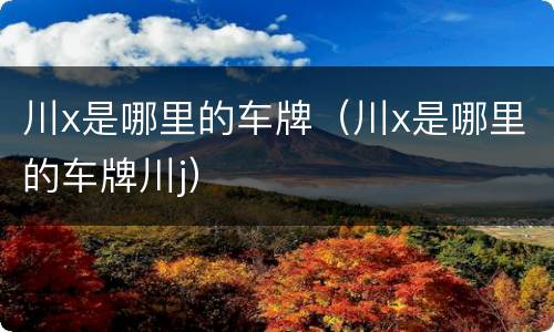 川x是哪里的车牌（川x是哪里的车牌川j）