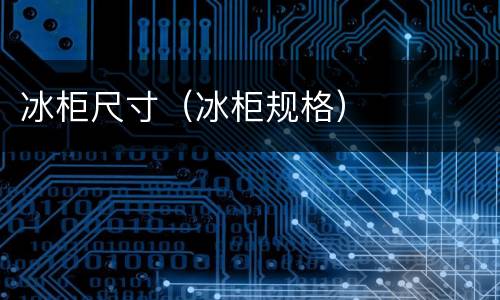 冰柜尺寸（冰柜规格）