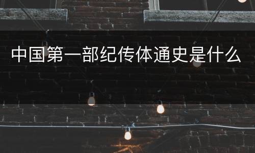 中国第一部纪传体通史是什么
