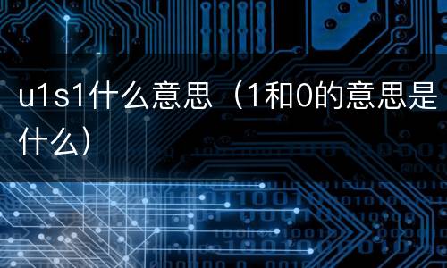 u1s1什么意思（1和0的意思是什么）