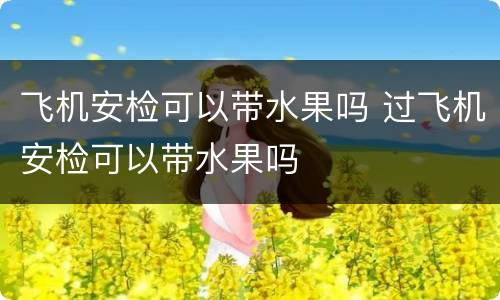 飞机安检可以带水果吗 过飞机安检可以带水果吗