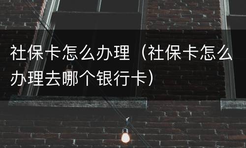 社保卡怎么办理（社保卡怎么办理去哪个银行卡）