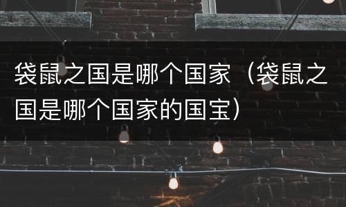 袋鼠之国是哪个国家（袋鼠之国是哪个国家的国宝）