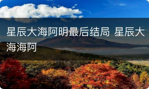 星辰大海阿明最后结局 星辰大海海阿