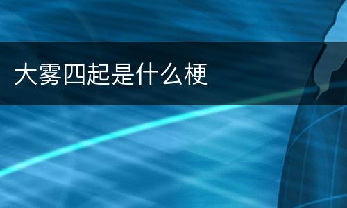 大雾四起是什么梗