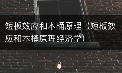 短板效应和木桶原理（短板效应和木桶原理经济学）