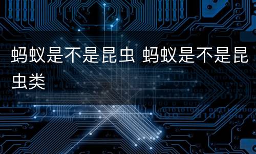 蚂蚁是不是昆虫 蚂蚁是不是昆虫类