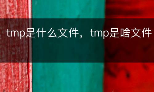 tmp是什么文件，tmp是啥文件