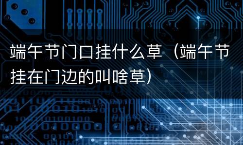 端午节门口挂什么草（端午节挂在门边的叫啥草）