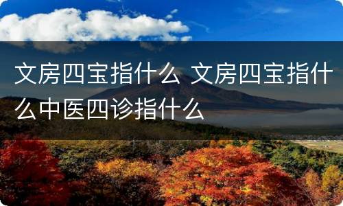 文房四宝指什么 文房四宝指什么中医四诊指什么