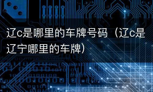 辽c是哪里的车牌号码（辽c是辽宁哪里的车牌）