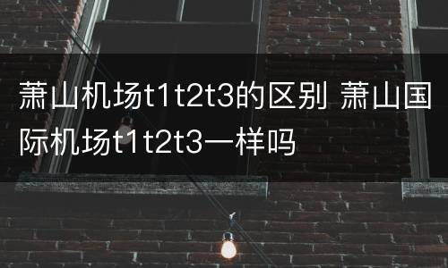 萧山机场t1t2t3的区别 萧山国际机场t1t2t3一样吗