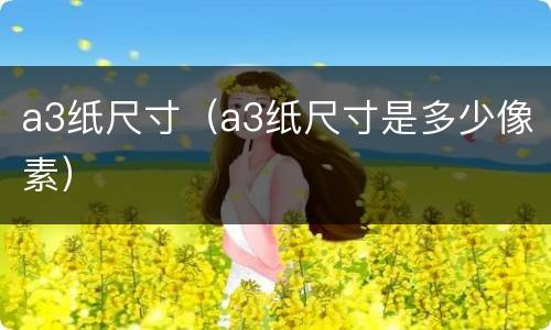 a3纸尺寸（a3纸尺寸是多少像素）