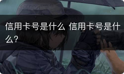 信用卡号是什么 信用卡号是什么?
