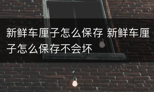 新鲜车厘子怎么保存 新鲜车厘子怎么保存不会坏