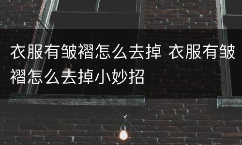 衣服有皱褶怎么去掉 衣服有皱褶怎么去掉小妙招