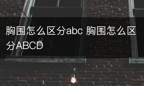 胸围怎么区分abc 胸围怎么区分ABCD