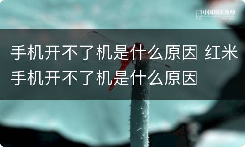 手机开不了机是什么原因 红米手机开不了机是什么原因