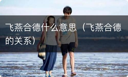 飞燕合德什么意思（飞燕合德的关系）