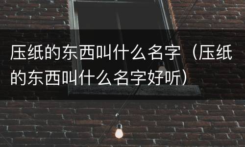 压纸的东西叫什么名字（压纸的东西叫什么名字好听）