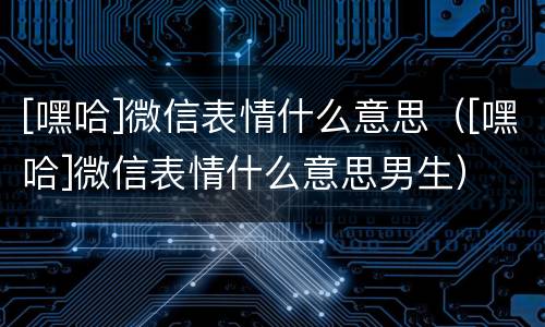 [嘿哈]微信表情什么意思（[嘿哈]微信表情什么意思男生）