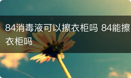 84消毒液可以擦衣柜吗 84能擦衣柜吗