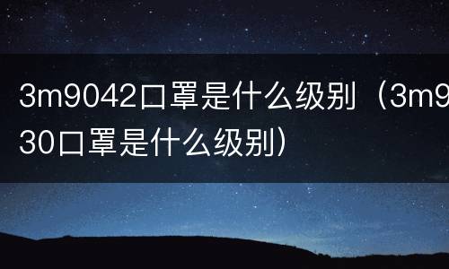 3m9042口罩是什么级别（3m9330口罩是什么级别）