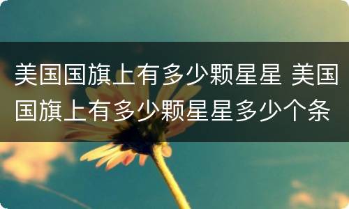 美国国旗上有多少颗星星 美国国旗上有多少颗星星多少个条纹