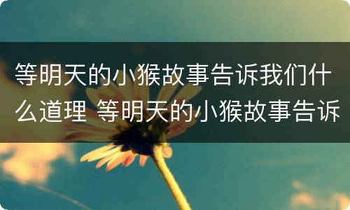 等明天的小猴故事告诉我们什么道理 等明天的小猴故事告诉我们什么道理英语