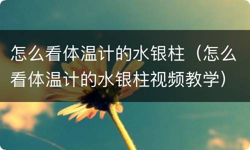 怎么看体温计的水银柱（怎么看体温计的水银柱视频教学）