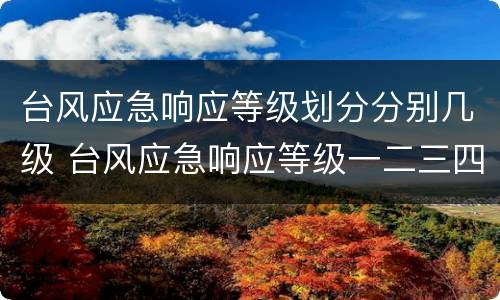 台风应急响应等级划分分别几级 台风应急响应等级一二三四区别