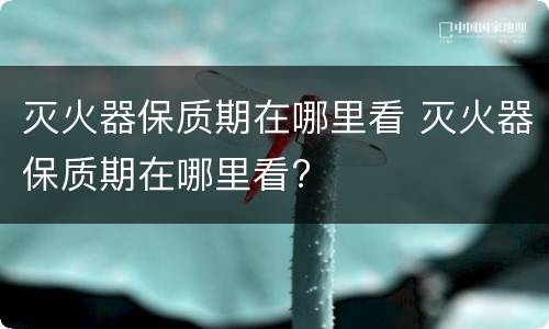 灭火器保质期在哪里看 灭火器保质期在哪里看?