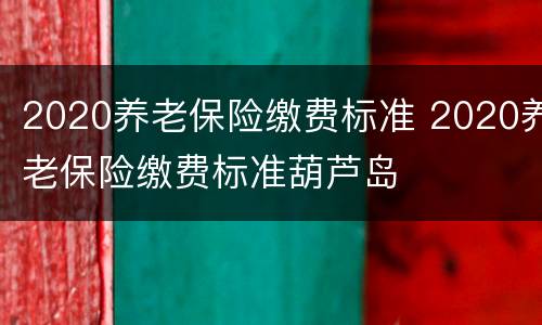 2020养老保险缴费标准 2020养老保险缴费标准葫芦岛