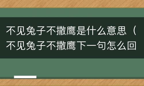 不见兔子不撒鹰是什么意思（不见兔子不撒鹰下一句怎么回复她）