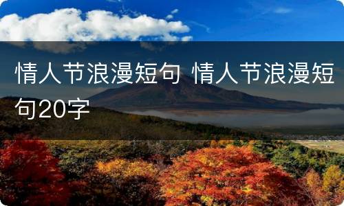情人节浪漫短句 情人节浪漫短句20字